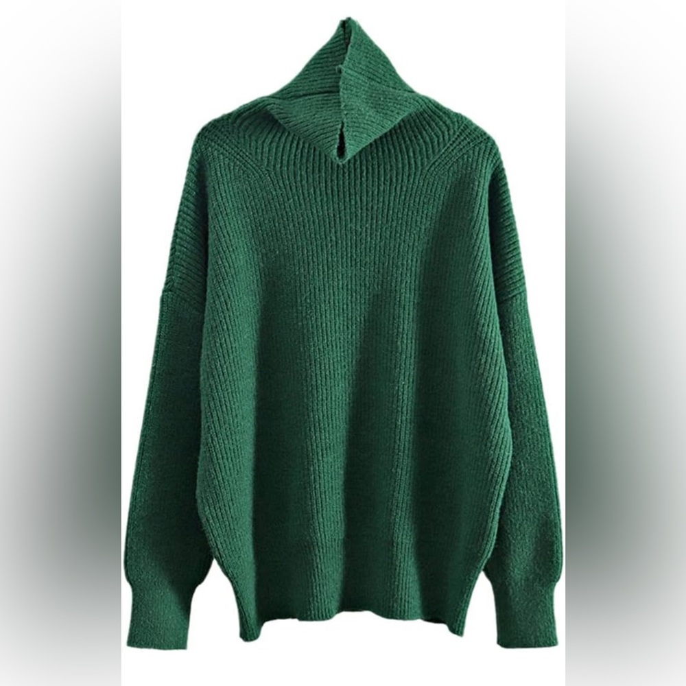 Sweater Women Turtleneck Pullovers Top Solid